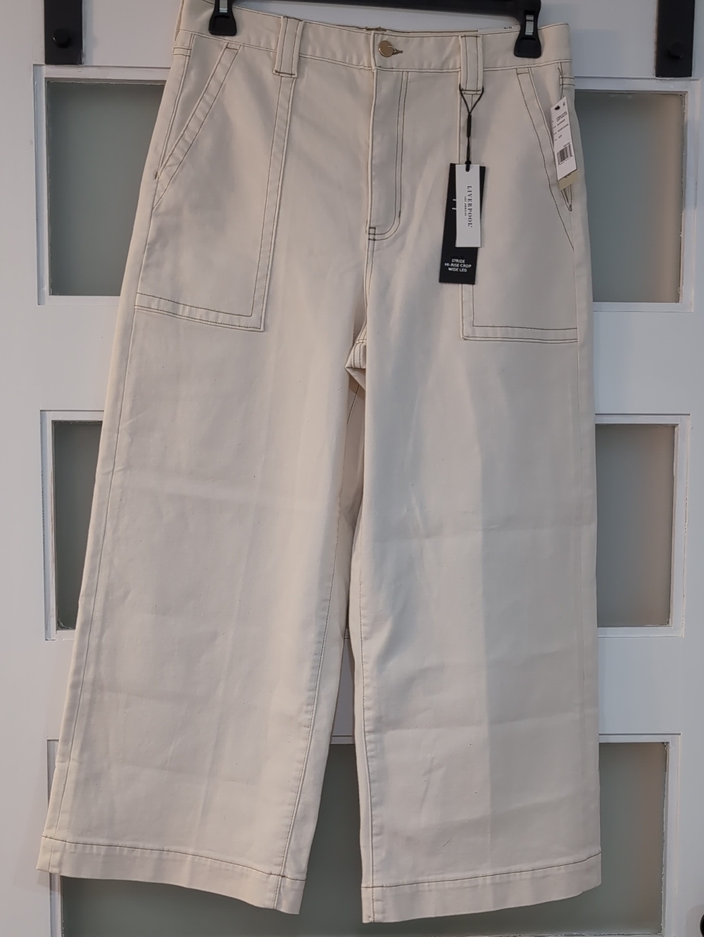 Liverpool Stride High-Rise Crop Wide Leg Jeans 12/31 New Dune